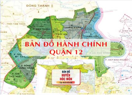 Bản đồ Hành chính Quận 12 tại TPHCM khổ lớn năm 2023