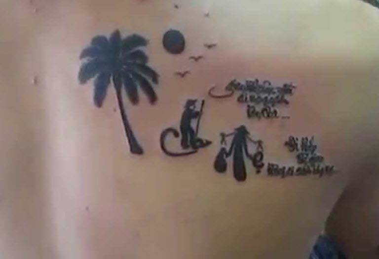 Chữ tàu hình xăm với ý nghĩa về cha mẹ được coi là tuyệt nhất