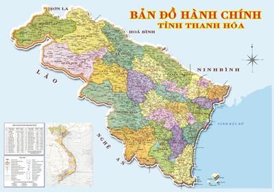 Bản đồ hành chính tỉnh Thanh Hoá Khổ lớn, Phóng to 2024
