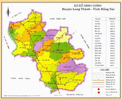 Bản đồ huyện Long Thành Khổ Lớn Phóng To năm 2023