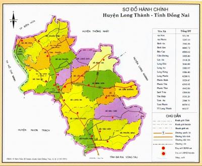 Bản đồ hành chính huyện Long Thành Khổ lớn, Phóng to 2024