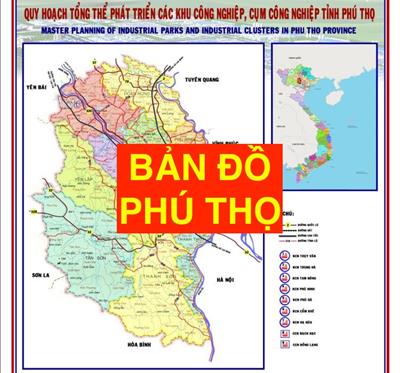Bản đồ hành chính tỉnh Phú Thọ Khổ lớn, Phóng to (2024)