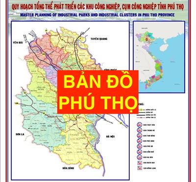Bản đồ hành chính tỉnh Phú Thọ Khổ lớn, Phóng to (2025)