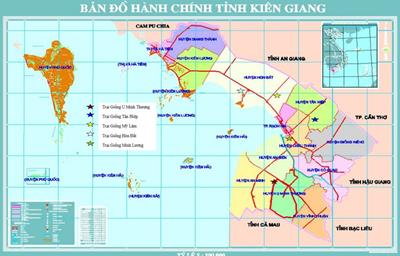 Bản đồ hành chính tỉnh Kiên Giang Khổ lớn, Phóng to 2024