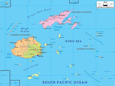 Bản đồ đất nước Fiji (Fiji Map) Khổ lớn, Phóng to 2024