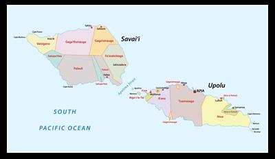 Bản đồ đất nước Samoa (Samoa Map) phóng to năm 2022