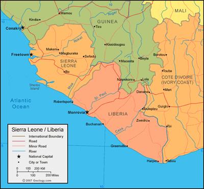 Bản đồ đất nước Sierra Leone (Sierra Leone Map) Khổ lớn, Phóng to 2024