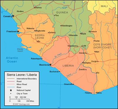 Bản đồ đất nước Sierra Leone (Sierra Leone Map) Khổ lớn, Phóng to 2024