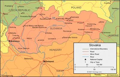 Bản đồ đất nước Slovakia (Slovakia Map) Khổ lớn, Phóng to 2024