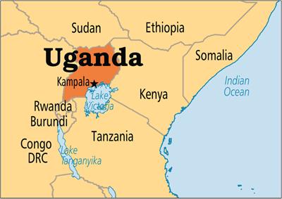 Bản đồ hành chính đất nước Uganda (Uganda Map) phóng to năm 2023