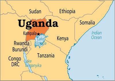 Bản đồ đất nước Uganda (Uganda Map) Khổ lớn, Phóng to 2024