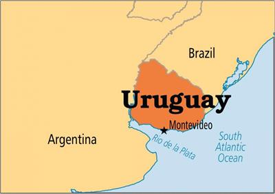 Bản đồ đất nước Uruguay (Uruguay Map) Khổ lớn, Phóng to 2024