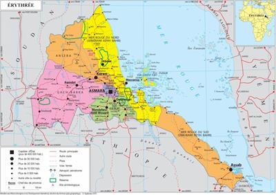 Bản đồ đất nước Eritrea (Eritrea Map) Khổ lớn, Phóng to 2024