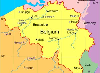 Bản đồ đất nước Bỉ (Belgium) Khổ lớn, Phóng to 2024