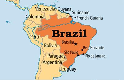 Bản đồ đất nước Brazil (Brazil Map) Khổ lớn, Phóng to 2024