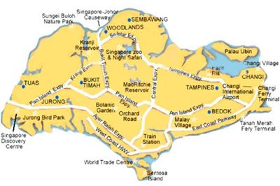 Bản đồ đất nước Singapore (Xinh-ga-po) Khổ lớn, Phóng to (2025)