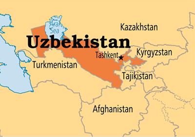 Bản đồ đất nước Uzbekistan (Uzbekistan Map) khổ lớn, Phóng to 2024