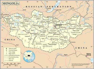 Bản đồ đất nước Mông Cổ (Mongolia) Khổ lớn, Phóng to (2025)