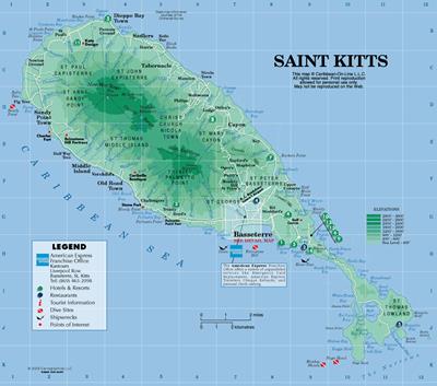 Bản đồ đất nước Saint Kitts và Nevis (Saint Kitts and Nevis Map) năm 2023