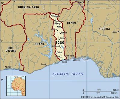 Bản đồ đất nước Togo (Togo Map) Khổ lớn, Phóng to 2024