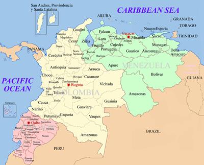 Bản đồ đất nước Colombia (Colombia Map) Khổ lớn, Phóng to 2024