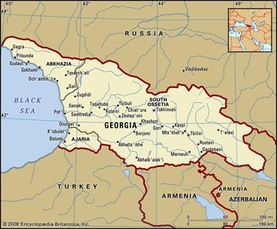 Bản đồ hành chính đất nước Gruzia (Georgia Map) phóng to năm 2023