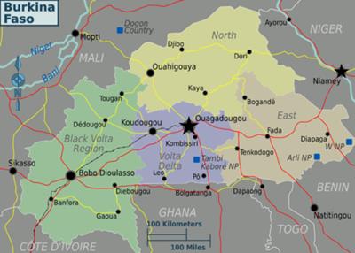 Bản đồ đất nước Burkina Faso (Burkina Faso Map) Khổ lớn, Phóng to 2024