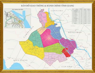 Bản đồ hành chính tỉnh An Giang Khổ lớn, Phóng to 2024