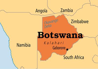 Bản đồ đất nước Botswana (Botswana Map) Khổ lớn, Phóng to 2024