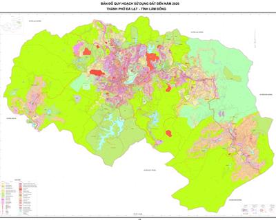 Bản đồ hành chính TP Đà Lạt (Lâm Đồng) Khổ lớn, Phóng to 2024