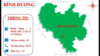 Bản Đồ Hành chính tỉnh Bình Dương kổ lớn nam 2023