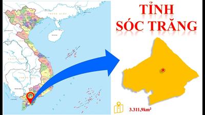 Bản đồ hành chính tỉnh Sóc Trăng khổ lớn năm 2023