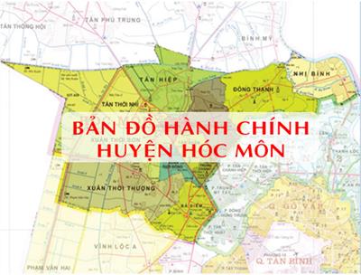 Bản đồ Hành chính Huyện Hóc Môn (TPHCM) Khổ lớn, Phóng to 2024