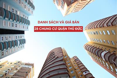 Giá bán 28 dự án căn hộ chung cư tại Thành phố Thủ Đức