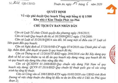 Công bố pháp lý 1/500 dự án Queen Home An Phú tại Bình Dương