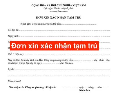 Tải mẫu xác nhận tạm trú mới nhất 2022