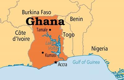 Bản đồ đất nước Ghana (Ghana Map) Khổ lớn, Phóng to 2024