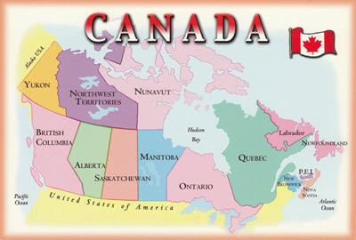 Bản đồ đất nước Canada khổ lớn phóng to năm 2022