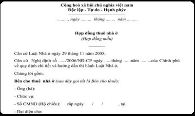 Mẫu hợp đồng thuê nhà đơn giản và chính xác năm 2023