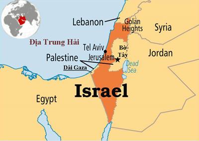 Bản đồ hành chính đất nước Israel (Israel Map) phóng to năm 2023
