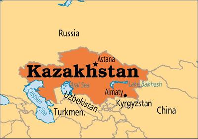 Bản đồ đất nước Kazakhstan (Kazakhstan Map) Khổ lớn, Phóng to 2024