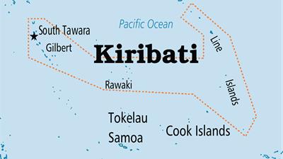 Bản đồ hành chính đất nước Kiribati (Kiribati Map) phóng to năm 2023