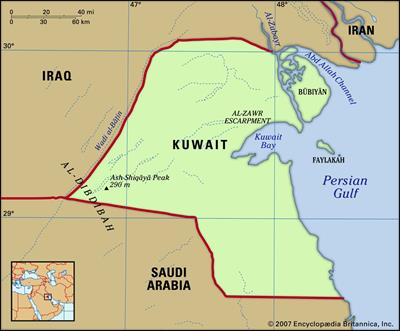 Bản đồ đất nước Kuwait (Kuwait Map) Khổ lớn, Phóng to 2024