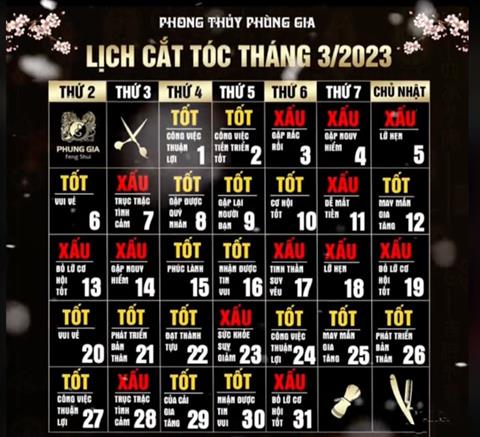 Cắt tóc ngày nào tốt? Lịch cắt tóc tháng 03/2023 dương lịch