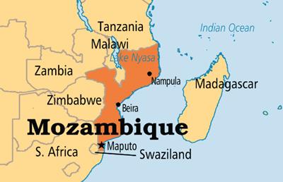 Bản đồ hành chính đất nước Mozambique (Mozambique Map) phóng to năm 2023