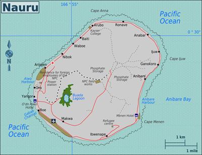 Bản đồ hành chính đất nước Nauru (Nauru Map) phóng to năm 2023