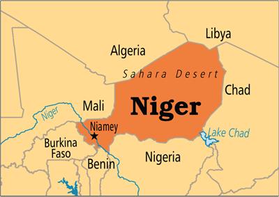 Bản đồ hành chính đất nước Niger (Niger Map) phóng to năm 2023