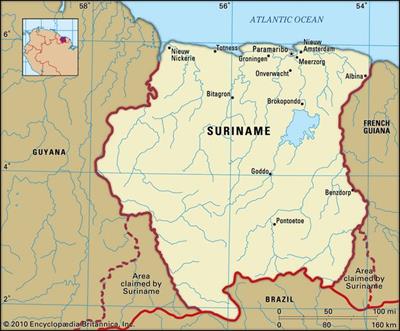 Bản đồ đất nước Suriname (Suriname Map) Khổ lớn, Phóng to 2024