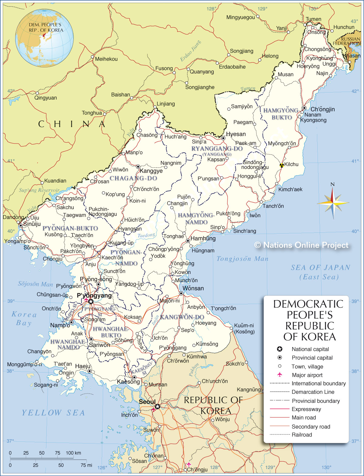 Bản đồ Bắc Triều Tiên 2022