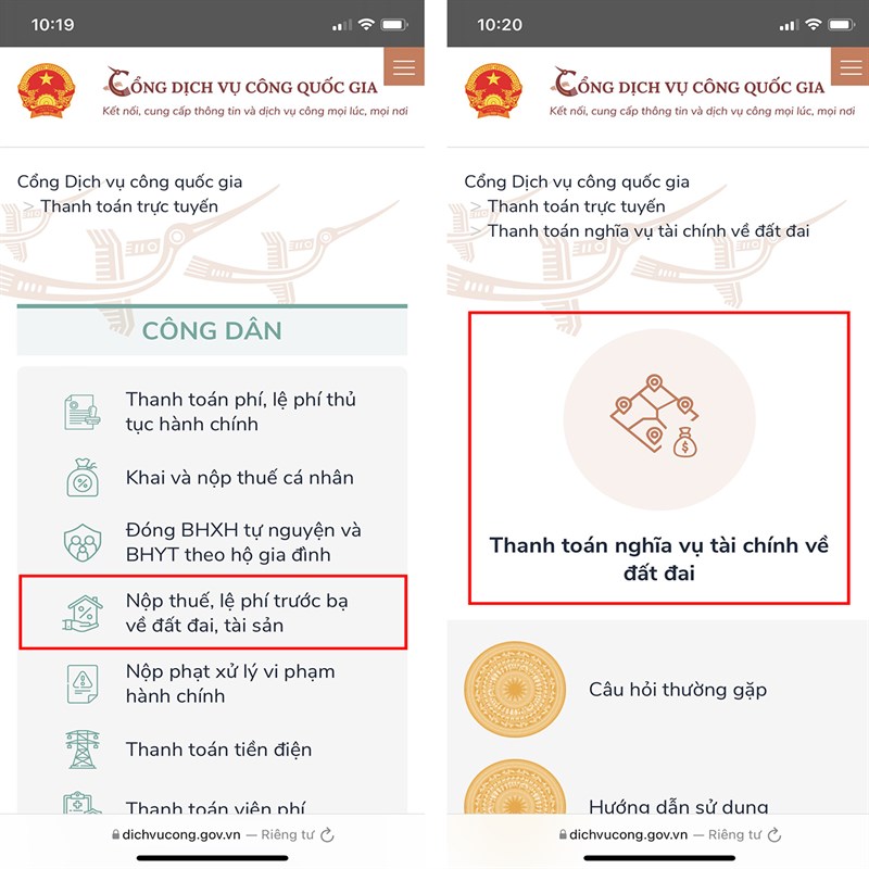 Cách nộp thuế đất trực tuyến-2